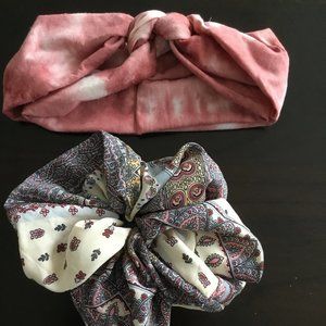 Tie dye soft head wrap and XL Scrunch 2 items!